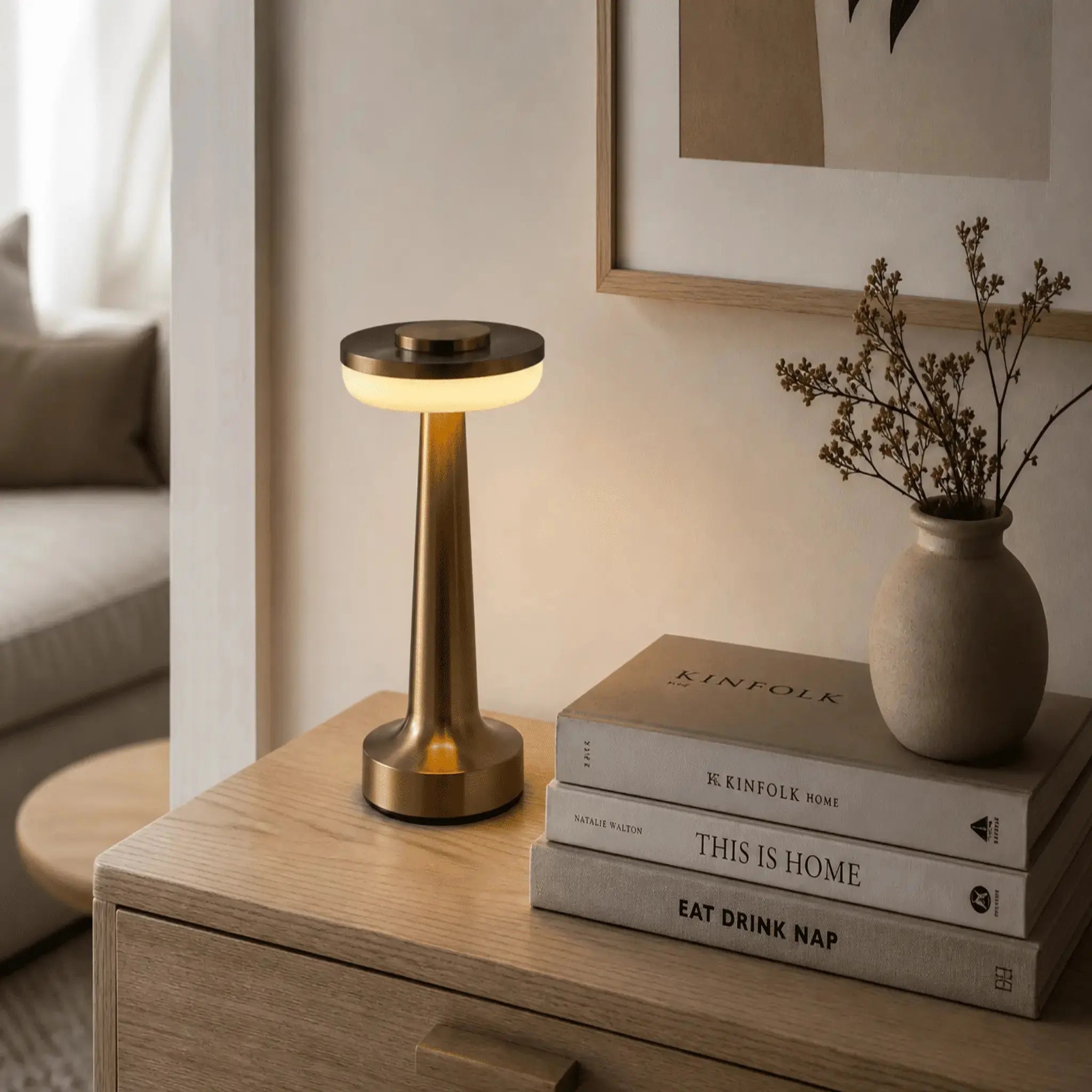 Rechargeable Metal Desk Lamp Touch Dimmable
