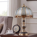 Luxury Gold Copper & Frosted Glass Table Lamp with Dual E26 Lights, Modern Bedside Accent Lamp for Living Room & Bedroom
