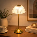 Modern Gold LED Desk Lamp – USB Rechargeable Touch Bedside Lamp with 3 Color Modes