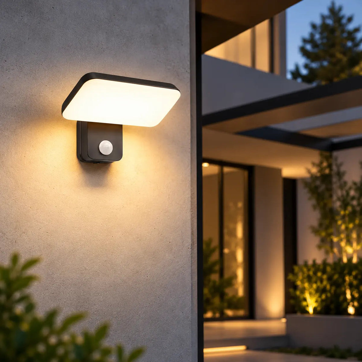 Modern Outdoor LED Wall Light with Motion Sensor – IP65 Waterproof Aluminum Up Down Exterior Sconce 18W Velumoza