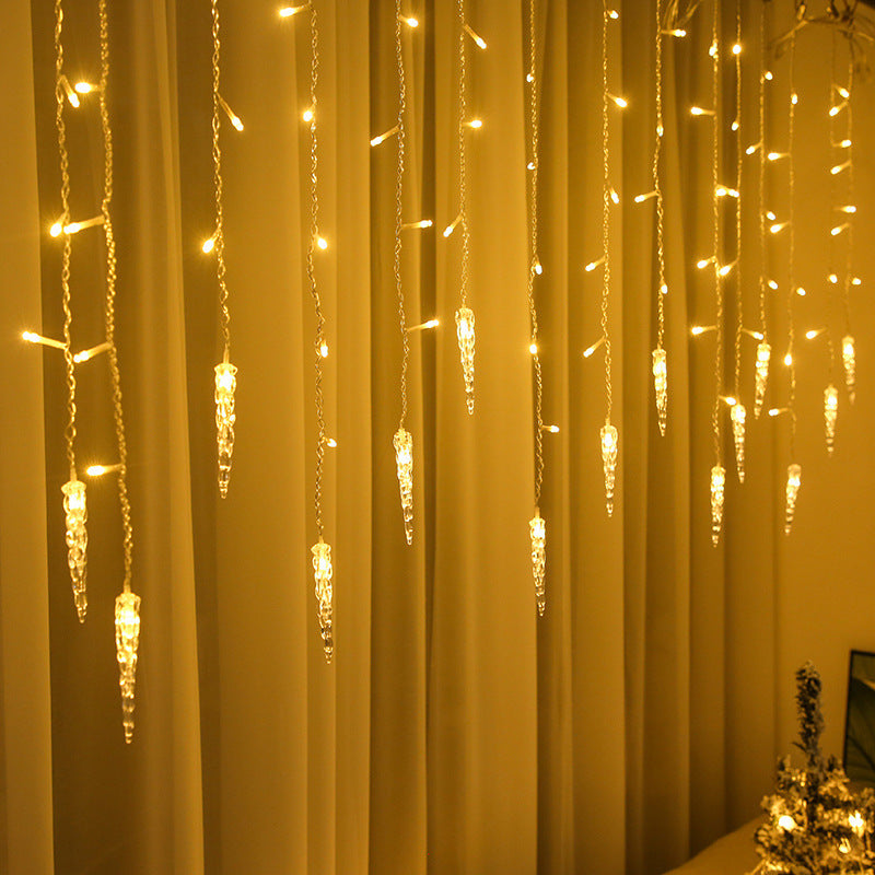 Cross-border ice spike light, USB string lights, colorful string lights, waterfall lights, star lights, outdoor waterproof garden courtyard lights Velumoza
