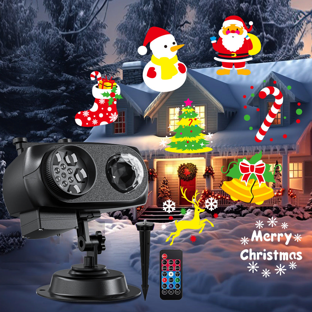 Cross-Border Direct Supply of Outdoor Lights with Water Pattern Film, Snowflake Card-Insertable Lights for Christmas and Halloween Projection Velumoza