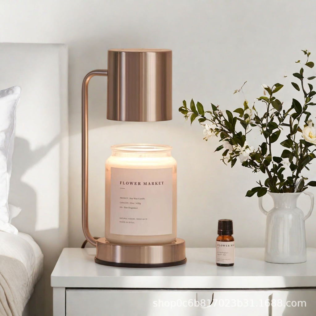 Candle Warmer Table Lamp with Iron Can Shade & 2 Bulbs Included Velumoza