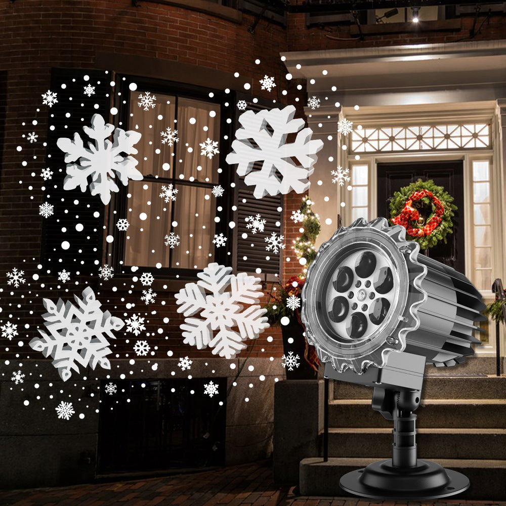 Outdoor Waterproof Christmas Projection Lamp Highlight Snowflake Lamp Holiday Decorative Lamp Wall-type Plug-in Installation Wansheng Projection Lamp Velumoza