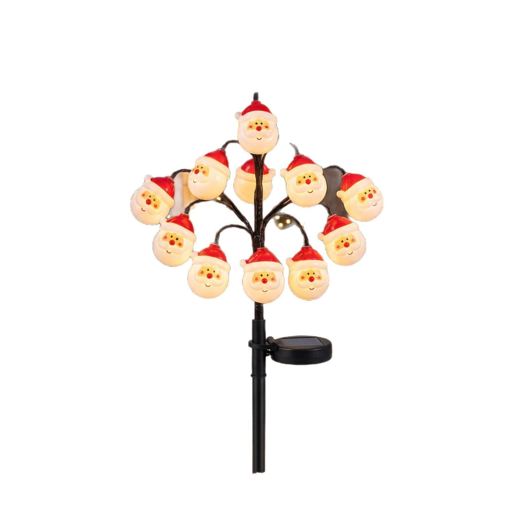 Solar Christmas Lights Santa Tree Ground Stake, 12 LED, IP65 Velumoza