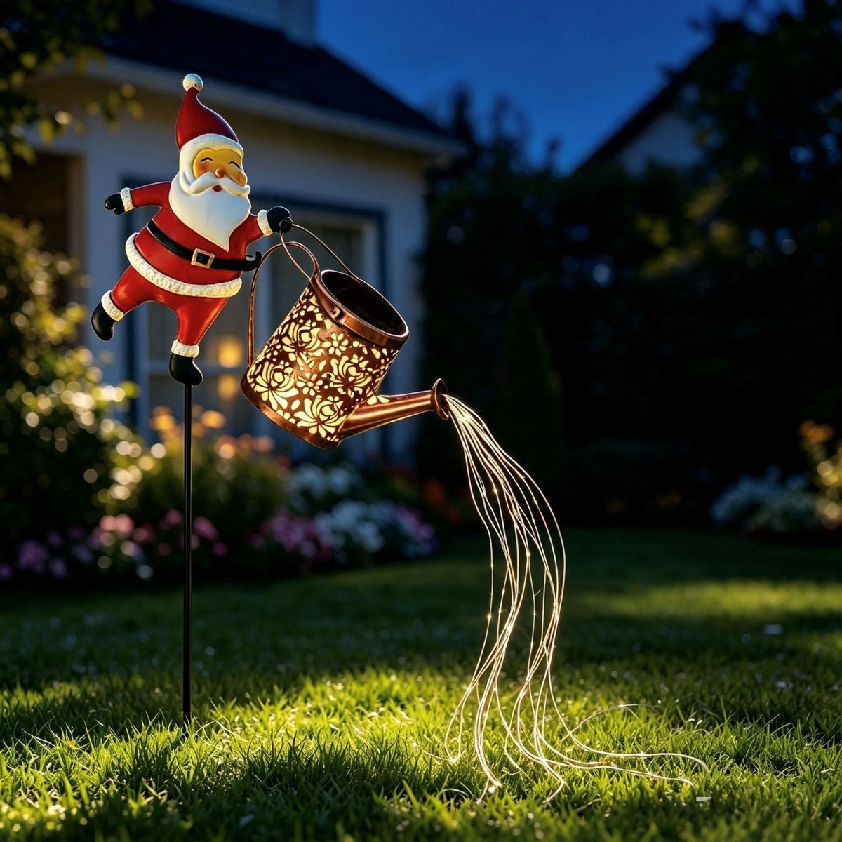Amazon's Best-Selling Led Christmas Solar-Powered Santa Claus Kettle Ground Stake Light Outdoor Garden Decoration Light Ip44 Velumoza