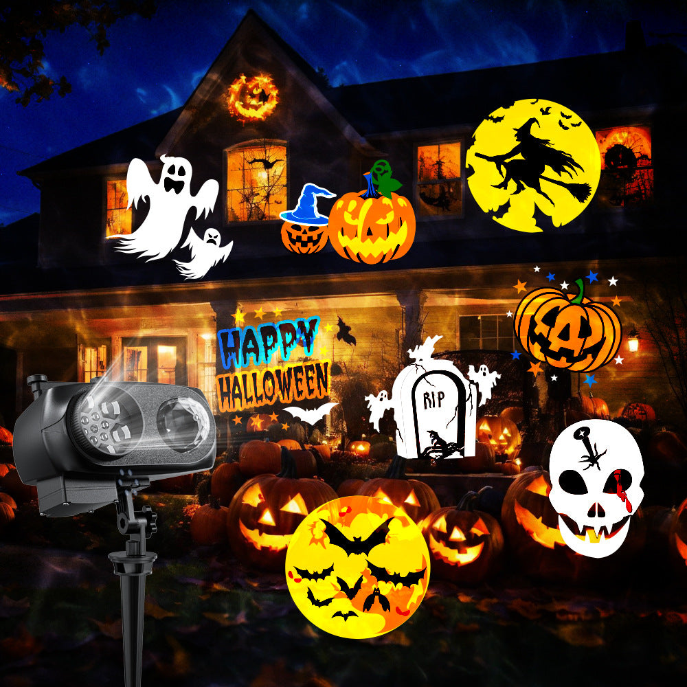 Cross-Border Direct Supply of Outdoor Lights with Water Pattern Film, Snowflake Card-Insertable Lights for Christmas and Halloween Projection Velumoza