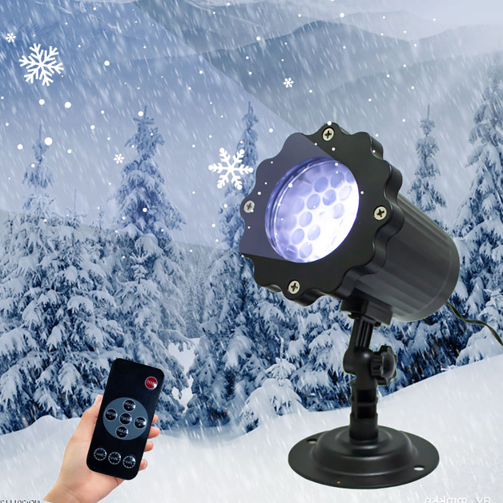 Snowflake lamp cross-border remote control Europe and the United States outdoor lawn garden Christmas decoration projection pattern blizzard lamp Velumoza