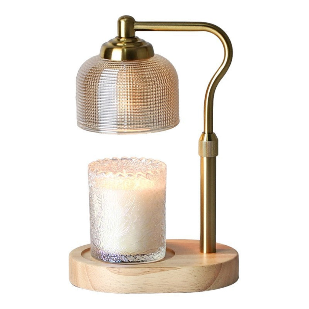 Telescoping Candle Warmer Table Lamp with Timer Dimmer & Glass Dome Velumoza