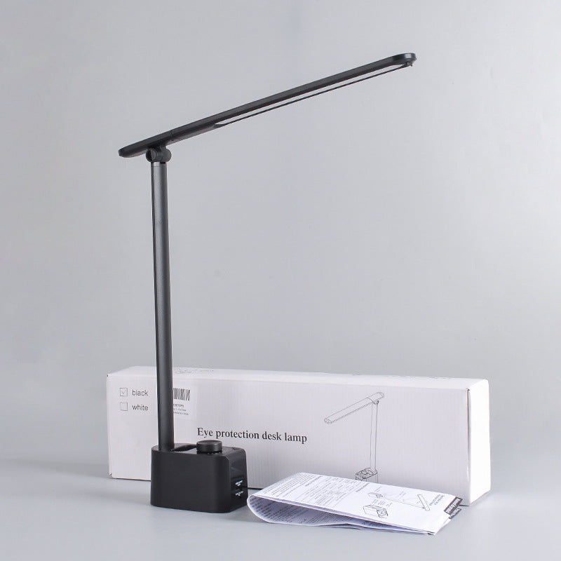Multifunctional Pen Holder Desk Lamp with Digital Screen Display USB Power Output Port Plug-In Eye Protection Learning Reading Desk Lamp Velumoza