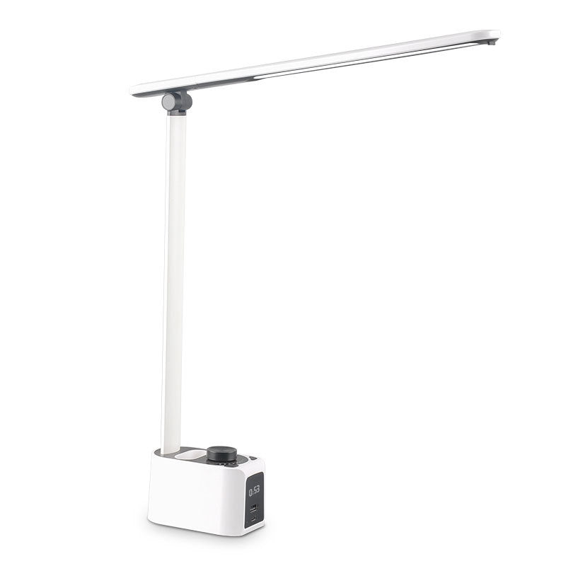 Multifunctional Pen Holder Desk Lamp with Digital Screen Display USB Power Output Port Plug-In Eye Protection Learning Reading Desk Lamp Velumoza