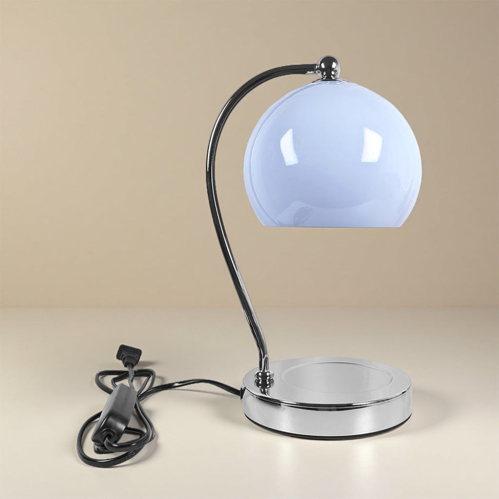 Candle Warmer Table Lamp with Curved Metal Arm & 9 Shade Colors Velumoza