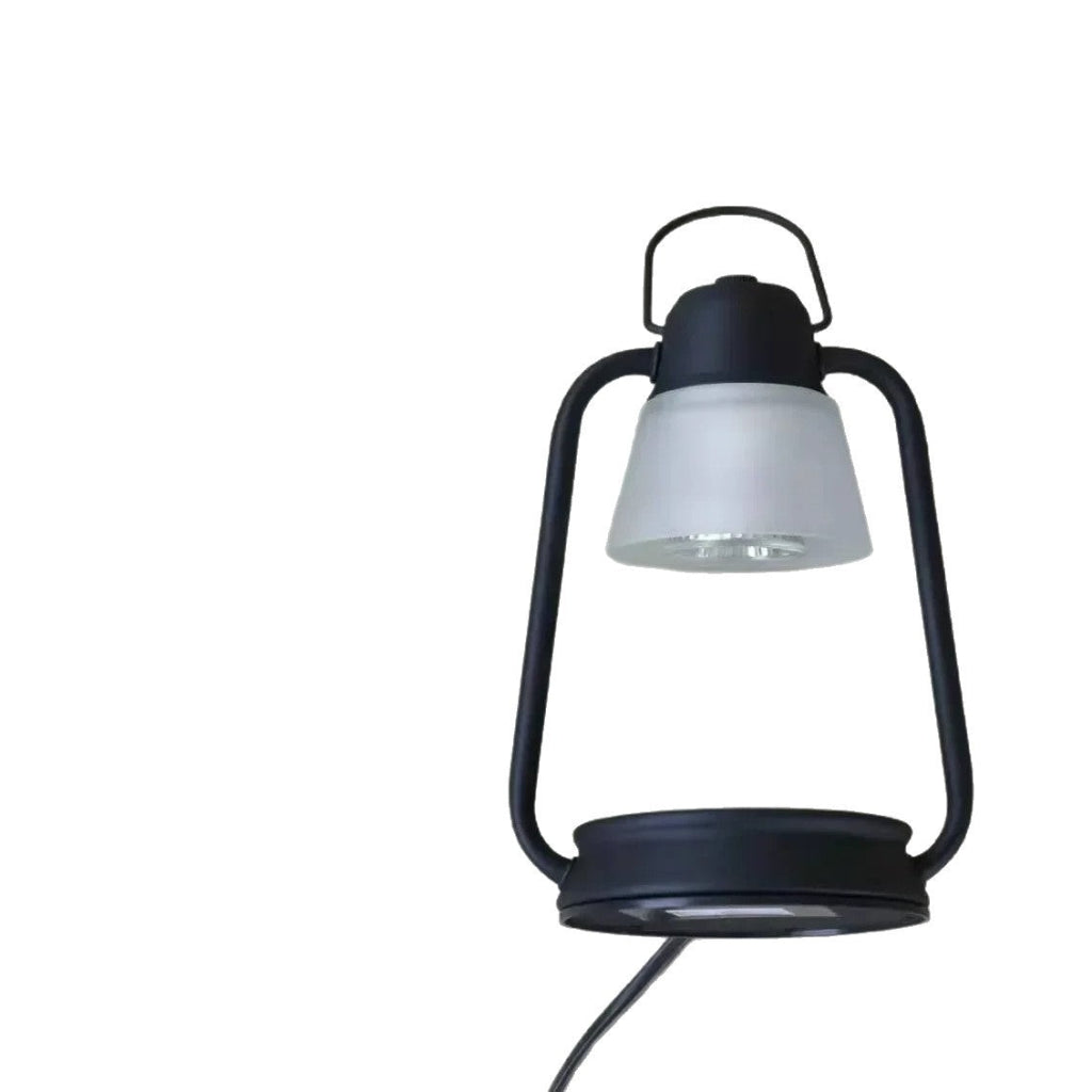Lantern Candle Warmer Table Lamp with Iron Frame & Dimmer Velumoza