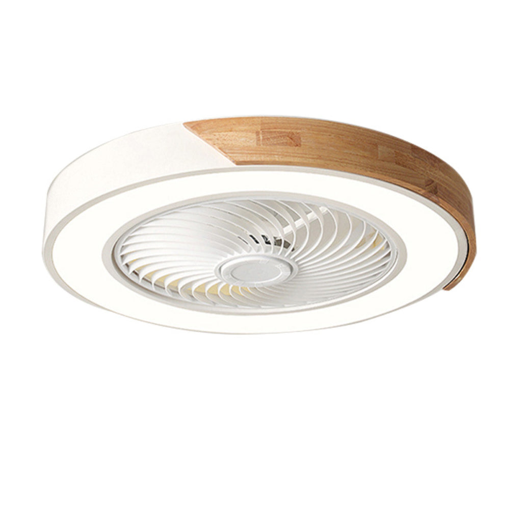 Macaron Compact Ceiling Fan with Wood Trim, 19.7" LED, 6 Colors Velumoza