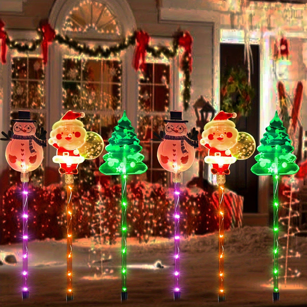 Yard Christmas Decorations Acrylic Snowman Stake Lights, 6 Pack Velumoza