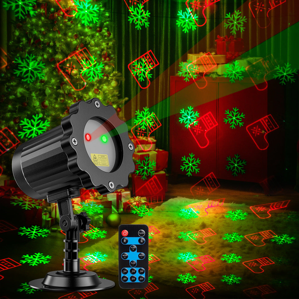 Christmas red and green laser light outdoor remote control laser multi-pattern projection light Halloween stars decorative stage light Velumoza