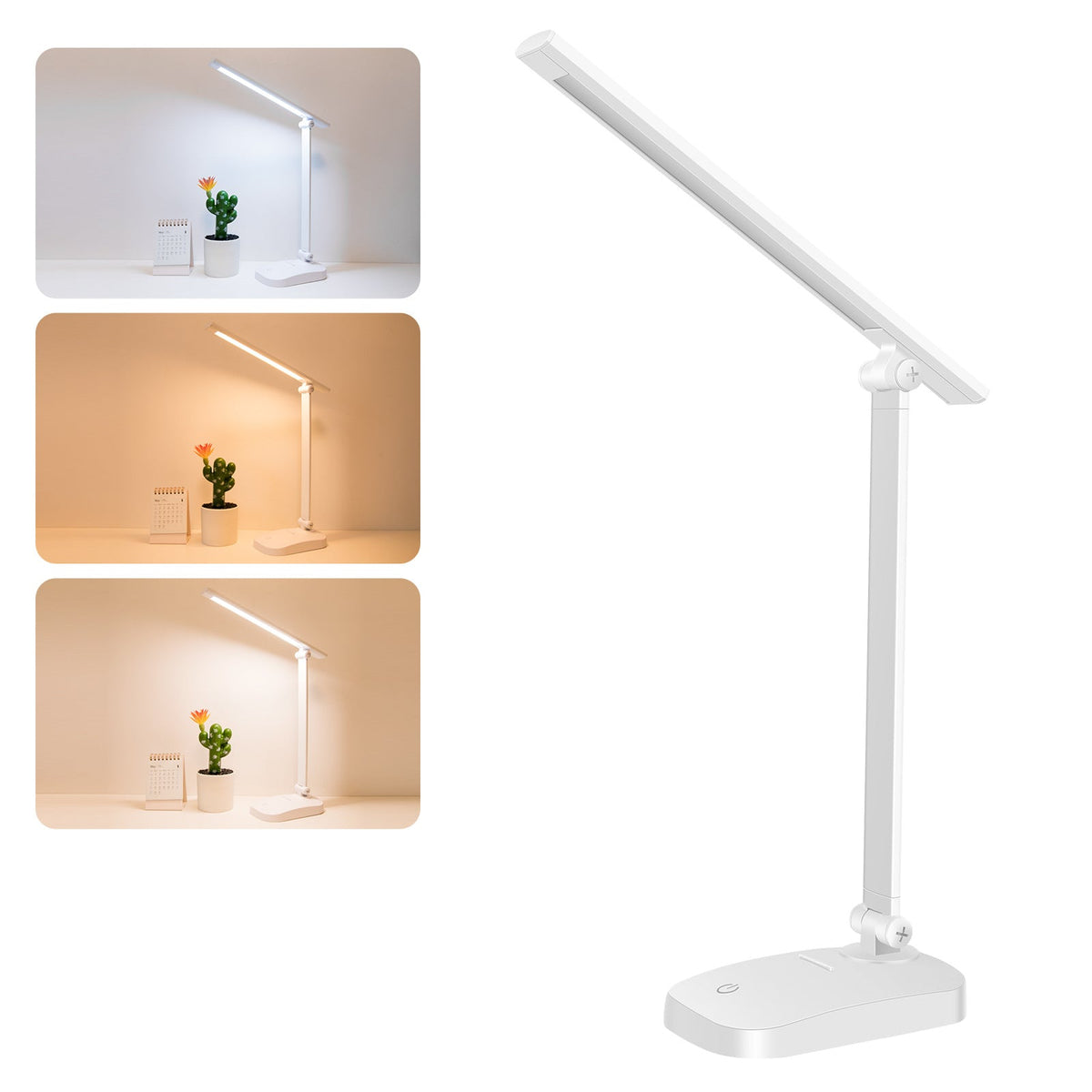 Led Folding Desk Lamp, Rechargeable and Plug-In, Dual-Use, for College Dormitory Desks, Study, Large-Capacity Rechargeable Reading Lamp, Customizable Velumoza