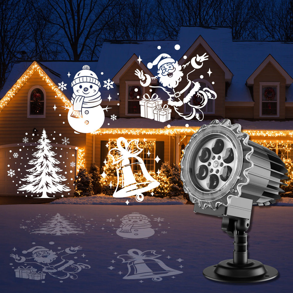 Outdoor Waterproof Christmas Projection Lamp Highlight Snowflake Lamp Holiday Decorative Lamp Wall-type Plug-in Installation Wansheng Projection Lamp Velumoza