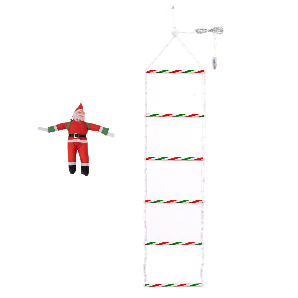 Cross-border LED Santa Claus climbing ladder lights, outdoor waterproof ladder lights, for festive scene decoration and creating a festive atmosphere Velumoza