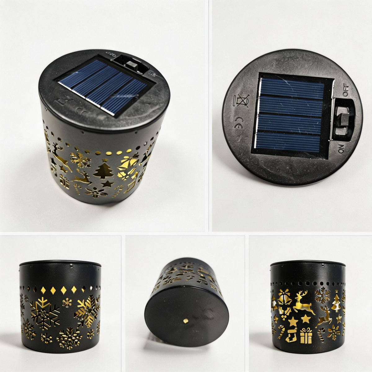 New cross-border solar outdoor wall light with Christmas elements, courtyard projection light, snowflake Christmas tree garden wall light Velumoza
