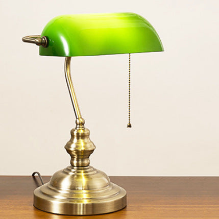 Antique American Retro Bank DeskLamp with Green - Vintage Decorative Office Lighting