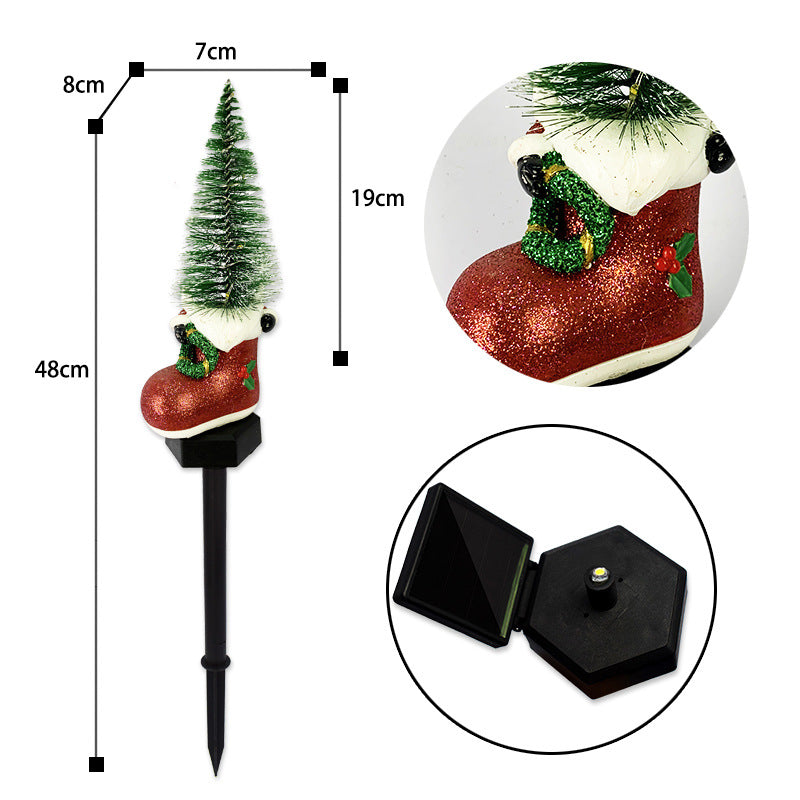 Christmas new solar lights outdoor garden lights dark automatic bright Christmas boots garden decorative atmosphere lights Velumoza