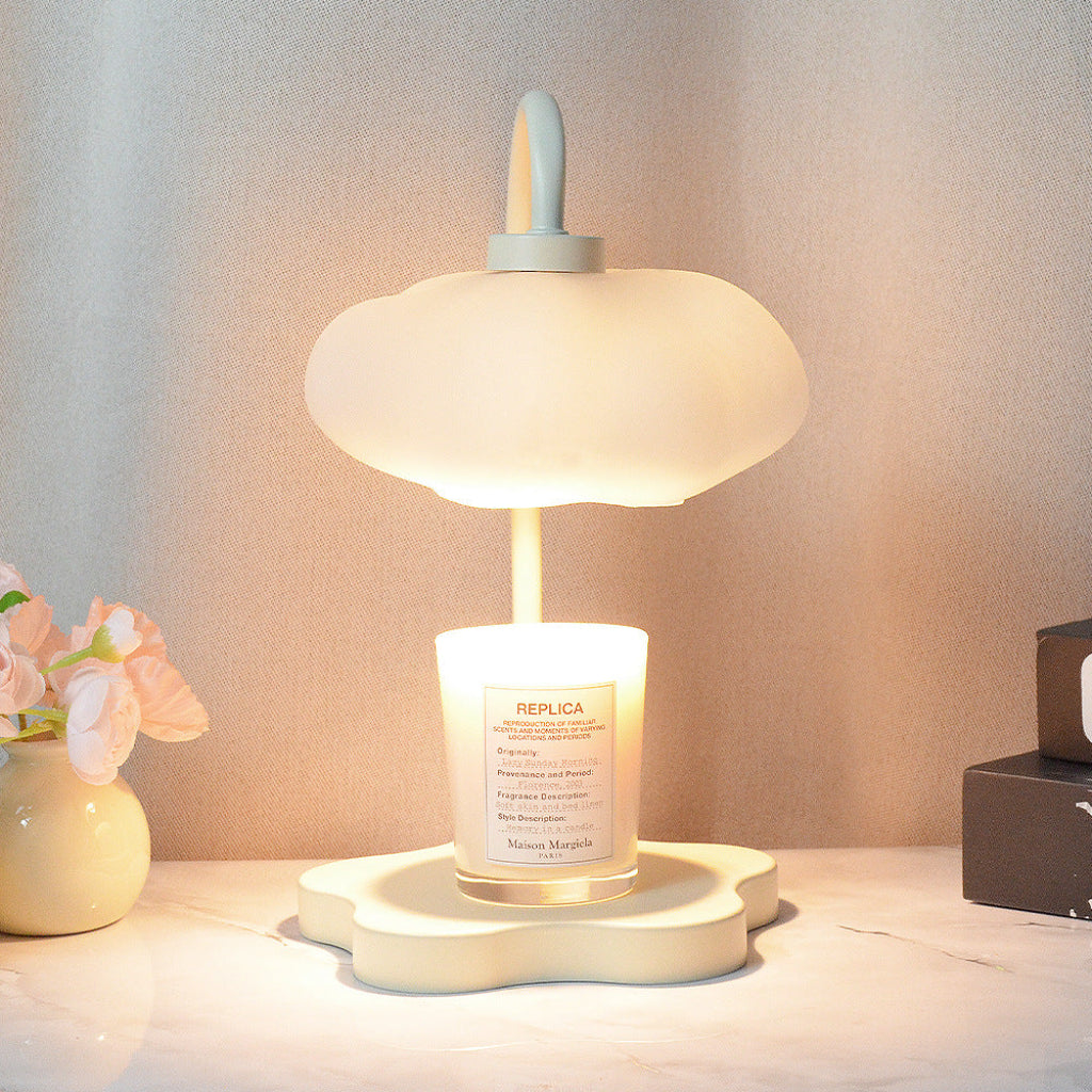 Cloud Candle Warmer Table Lamp with Iron Base, Timer & Dimmer Velumoza