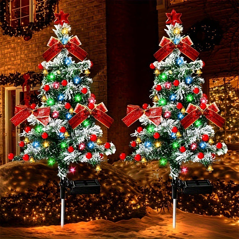 Solar Christmas Lights, Lighted Lawn Stake Trees, 8 Styles, IP65 Velumoza
