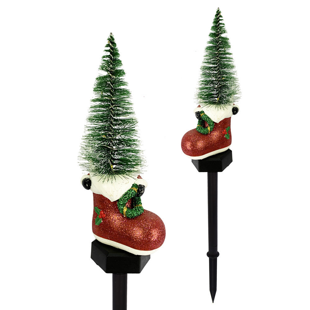 Christmas new solar lights outdoor garden lights dark automatic bright Christmas boots garden decorative atmosphere lights Velumoza