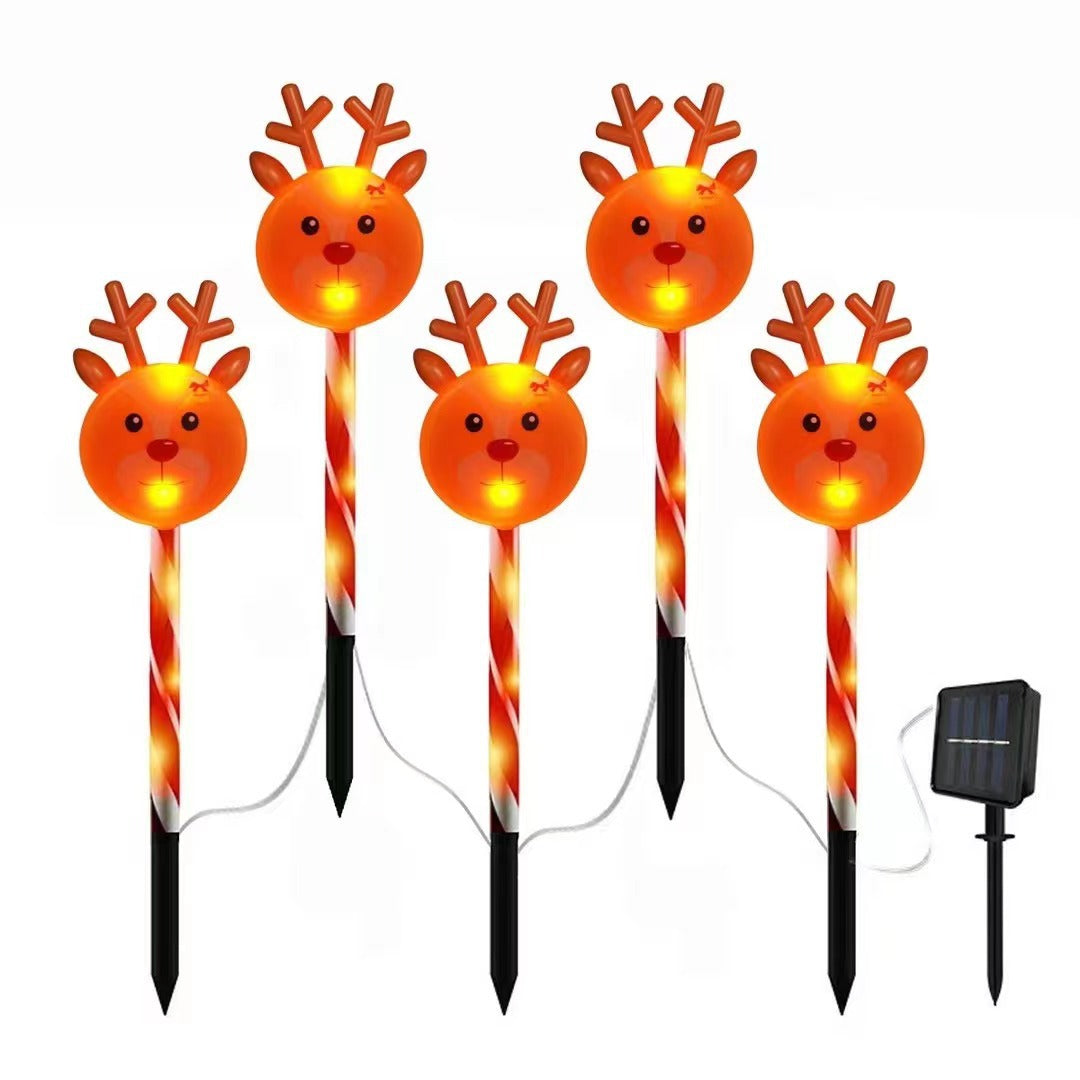 New LED Christmas five-pointed star snowflake ground lights Santa Claus outdoor courtyard garden lawn decoration lights Velumoza