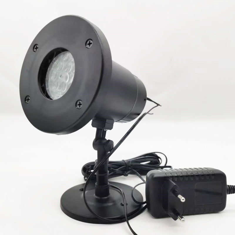 Factory Direct Sales Christmas Projector Ground-Mounted Outdoor Indoor 16-Picture Luminous Rotating Christmas Pattern Atmosphere Night Light Velumoza