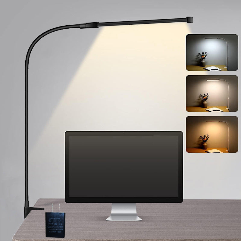 Cross-border LED Table Lamp Learning Special Eye Protection Reading Lamp Plug-in Folding Computer Screen Lamp Work Clip Table Lamp Velumoza