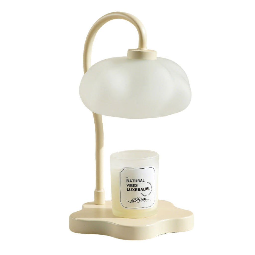 Cloud Candle Warmer Table Lamp with Timer, Dimmer & Wood Base Velumoza