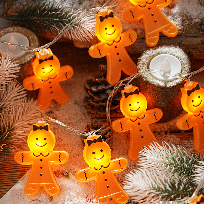 Cartoon Gingerbread Man Led Light String Halloween Decoration Lights Christmas Decoration Scene Props Room Decoration Lights Velumoza