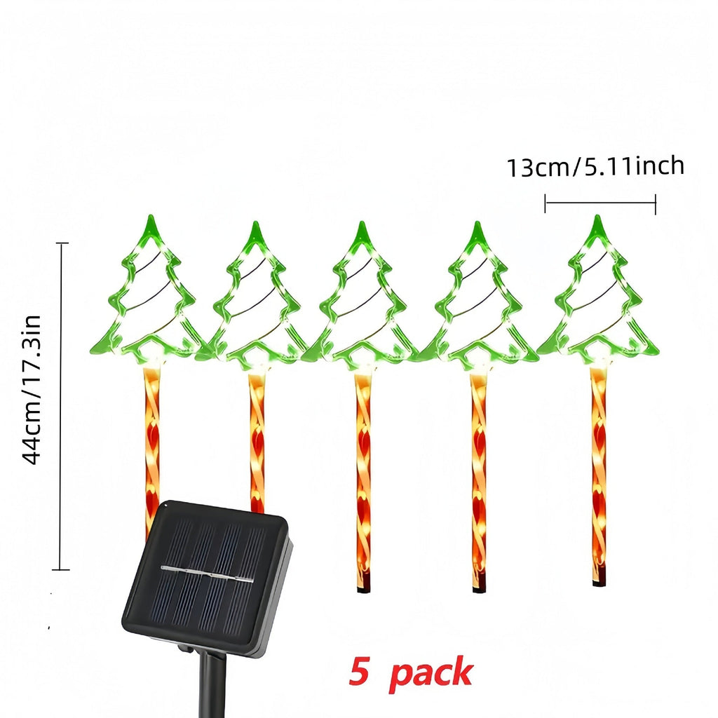 Cross-Border Amazon Hot Selling New Lawn Lamp Christmas Green Tree Holiday Decoration Waterproof Solar Lawn Lamp Velumoza