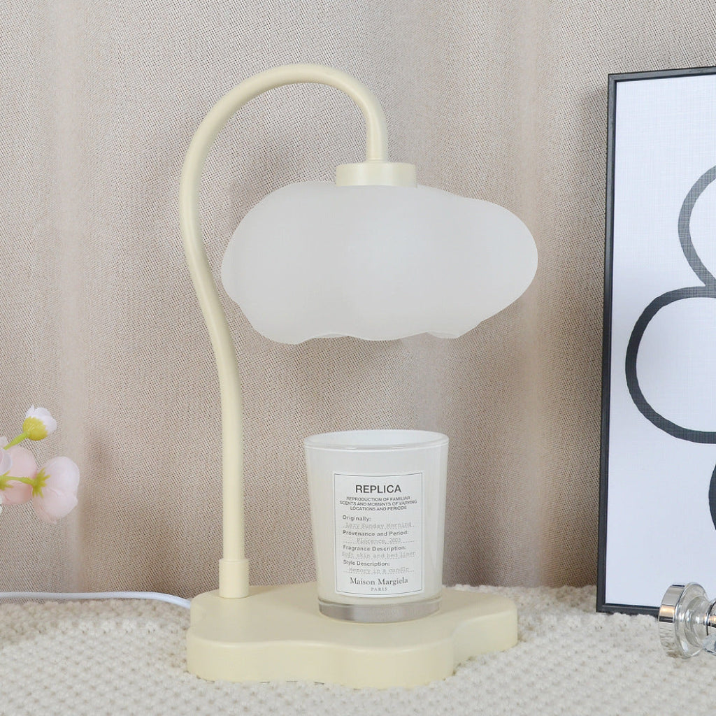 Cloud Candle Warmer Table Lamp with Iron Base, Timer & Dimmer Velumoza