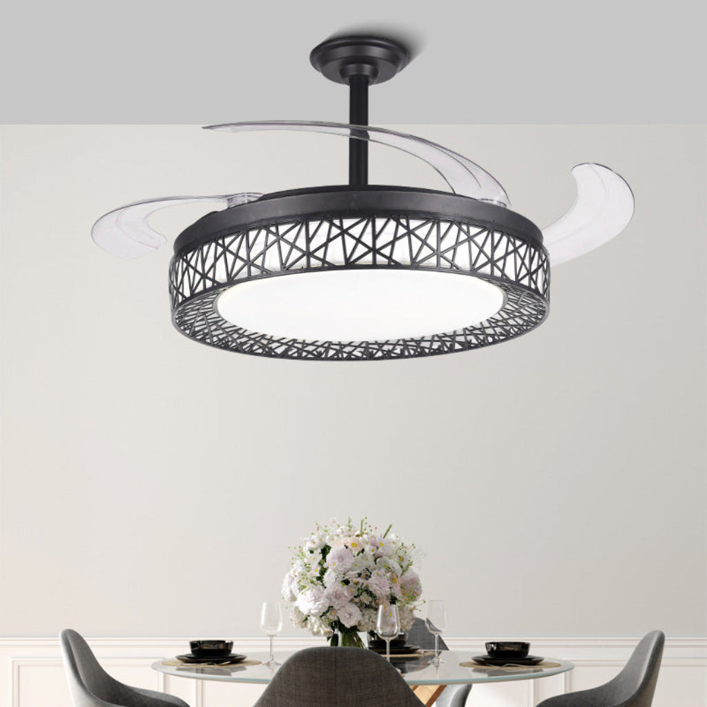 Ceiling Fans with Lights, 42" & 48" Invisible Blade, 6-Speed LED Velumoza