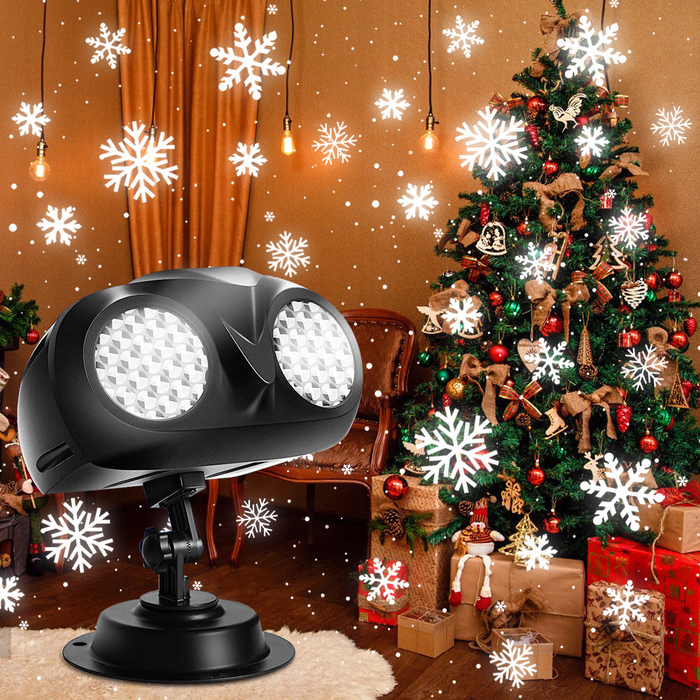 Cross-border large area snowflake projection lamp with ground plug outdoor waterproof lawn lamp Christmas pattern ground snowflake lamp Velumoza