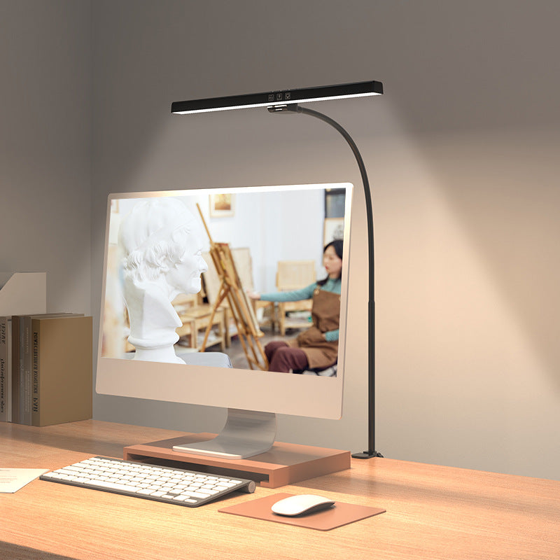 Cross-Border Hot-Selling Dimmable Timer Gooseneck Clip-On Desktop Dormitory Study Lamp Led Children's Eye-Protection Desk Lamp Velumoza