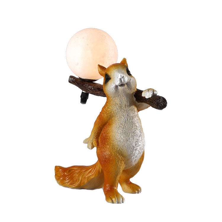 Cross-Border Creative Decorative Resin Squirrel Table Lamp Children's Room Bedside Cartoon Lamp Internet Celebrity Ornaments Nordic Modern Table Lamp Velumoza