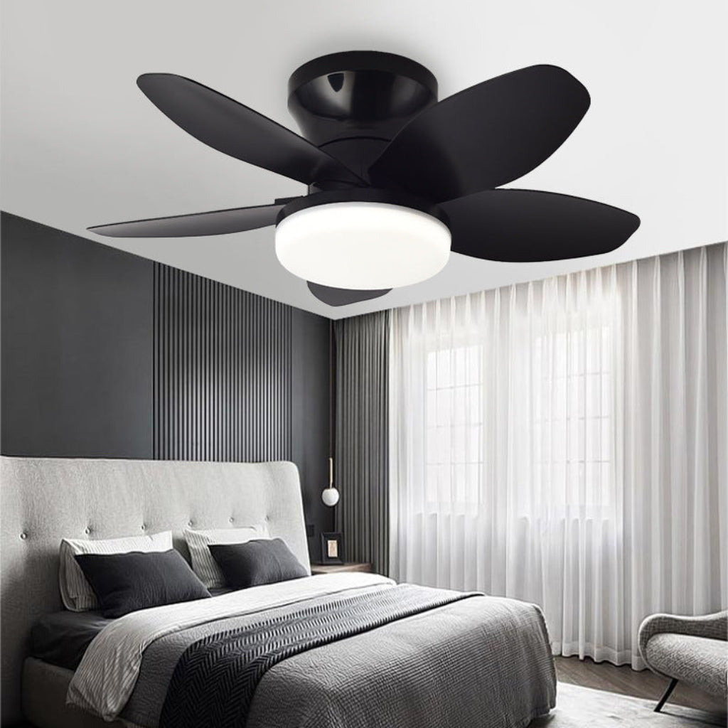 5-Blade Bedroom Ceiling Fans, 25"/36"/42", Dimmable LED, Remote Velumoza