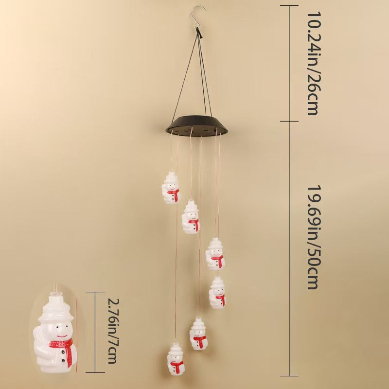 New cross-border LED string lights, Christmas solar-powered candy cane wind chime lights, festive atmosphere garden decoration lights Velumoza