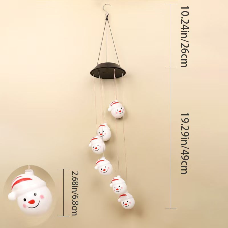 New cross-border LED string lights, Christmas solar-powered candy cane wind chime lights, festive atmosphere garden decoration lights Velumoza