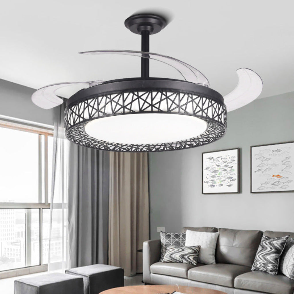 Ceiling Fans with Lights, 42" & 48" Invisible Blade, 6-Speed LED Velumoza