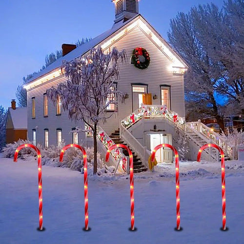 Cross-Border New Solar Christmas Cane Light Led Light Outdoor Courtyard Light One to Five Plug-In Cane Christmas Light Velumoza