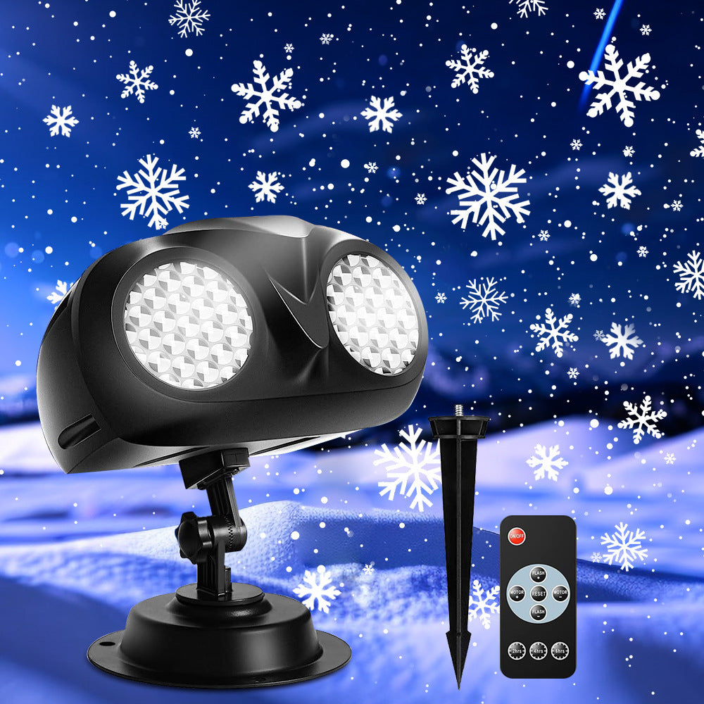 Cross-border large area snowflake projection lamp with ground plug outdoor waterproof lawn lamp Christmas pattern ground snowflake lamp Velumoza