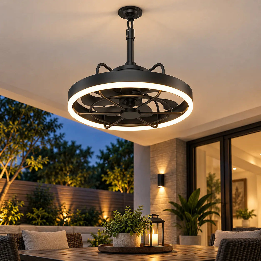 Outdoor Ceiling Fan with LED Light – 110V Waterproof Smart App & Remote Control Patio Fan for Balcony, Garden, Gazebo Velumoza