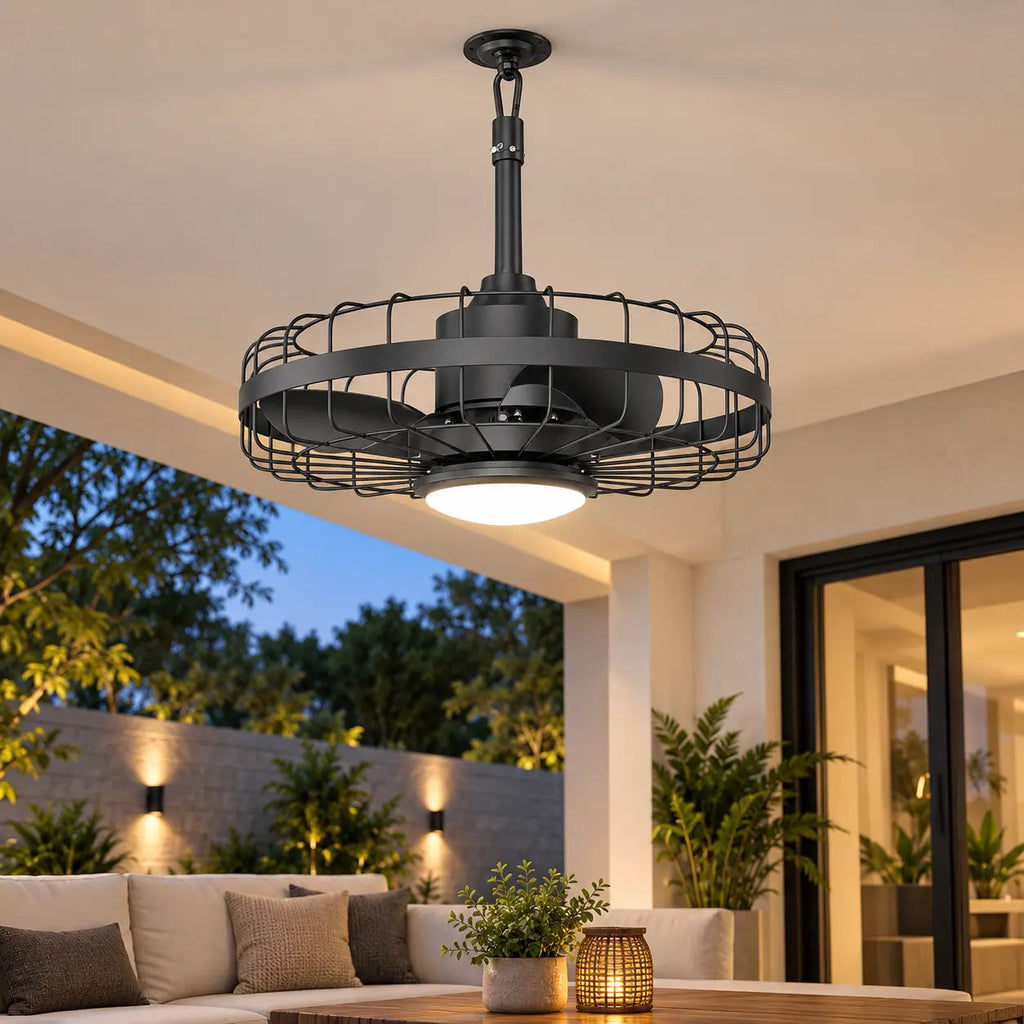 Outdoor Ceiling Fan with LED Light – 110V Waterproof Smart App & Remote Control Patio Fan for Balcony, Garden, Gazebo Velumoza