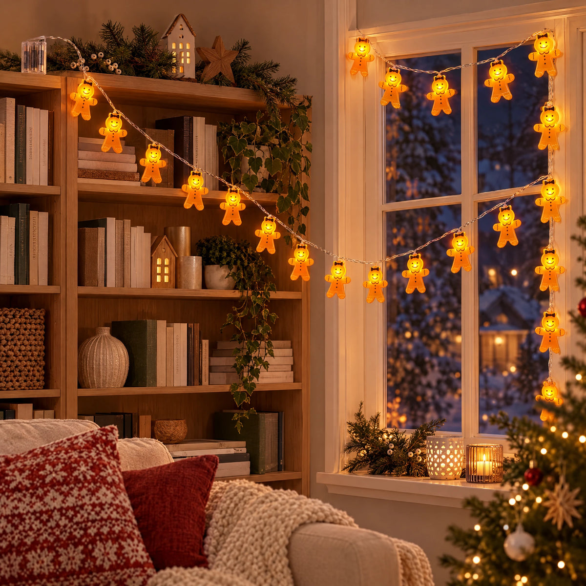 Gingerbread Man Christmas String Lights - 125.98 in