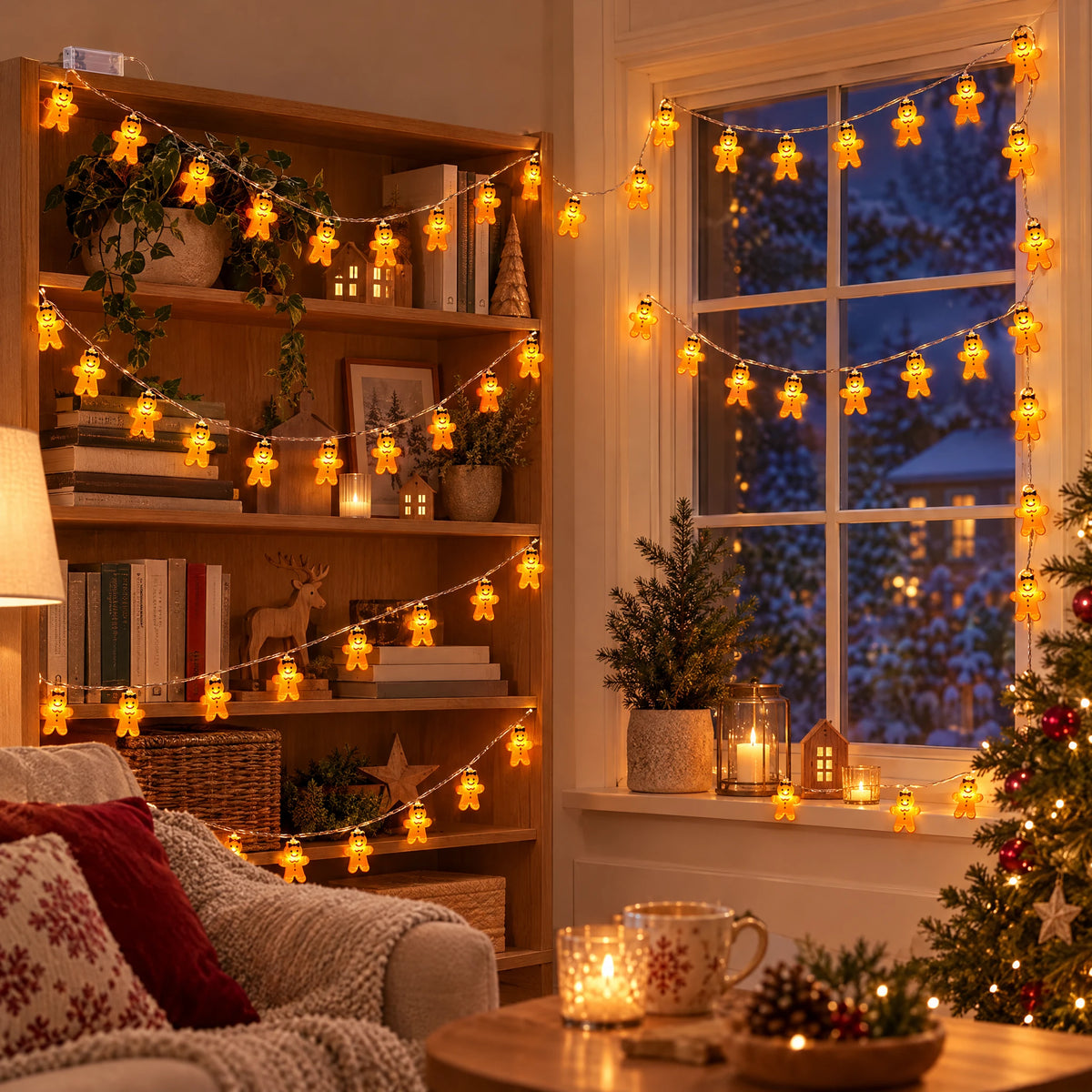 Gingerbread Man Christmas String Lights - 251.97 in